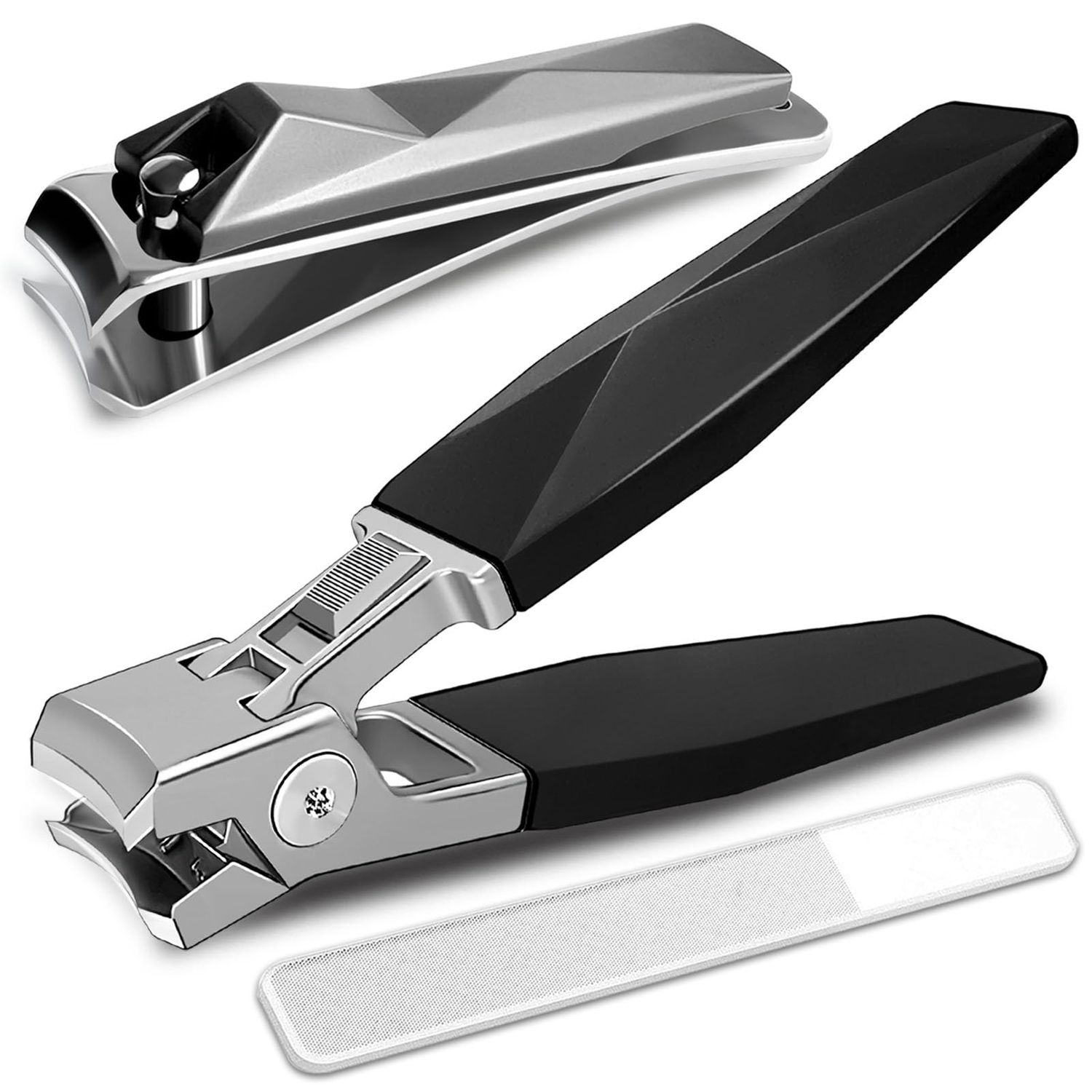 BAOLSLS German Nail Clippers, Toenail Clippers for Thick Toenails, Toe Nail Clippers for Thick Nails for Seniors, Finger Nail Clippers Large Wide Jaw Opening with Catcher, No Splash with Lock