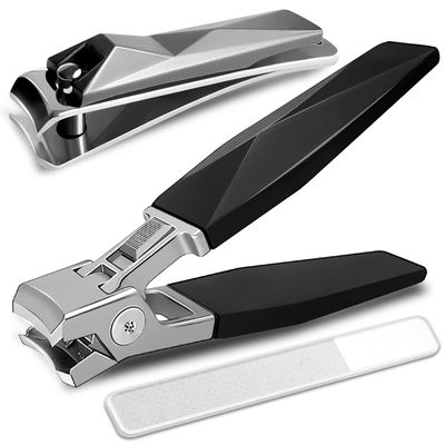 BAOLSLS German Nail Clippers, Toenail Clippers for Thick Toenails, Toe Nail Clippers for Thick Nails for Seniors, Finger Nail Clippers Large Wide Jaw Opening with Catcher, No Splash with Lock
