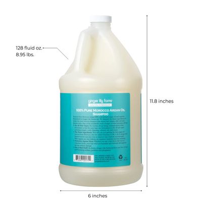 Ginger Lily Farms Salon Formula 100% Pure Morocco Argan Oil Shampoo for All Hair Types, 100% Vegan &amp; Cruelty-Free, 1 Gallon, 128 Fl Oz (Pack of 1) Refill
