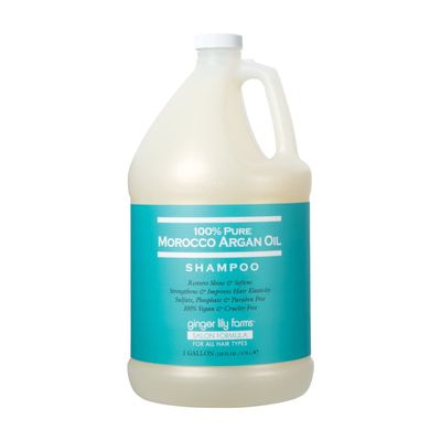 Ginger Lily Farms Salon Formula 100% Pure Morocco Argan Oil Shampoo for All Hair Types, 100% Vegan &amp; Cruelty-Free, 1 Gallon, 128 Fl Oz (Pack of 1) Refill