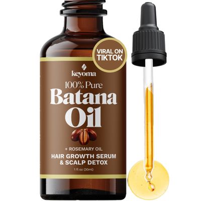 Keyoma Hair Oil with Rosemary for Hair Growth - 100% Organic Batana Oil from Honduras - Reduce Hair Loss &amp; Detox Your Scalp (30 mL)