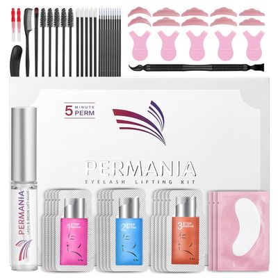 PERMANIA Lash Lift Kit, Lash Perm Kit, Fast Eyelash Lifting 5 Minutes DIY at Home with Strong Glue Disposable Sachet Lash Lifting Kit Last 6 Weeks (15pcs