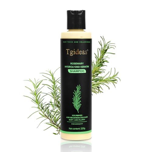 Tgideas Organic Rosemary Hair Growth Shampoo for Women and Men-Natural Thickening &amp; Strengthening Shampoo with Hydrolyzed Keratin for Thinning Hair &amp; Hair Loss 7.4 fl.oz