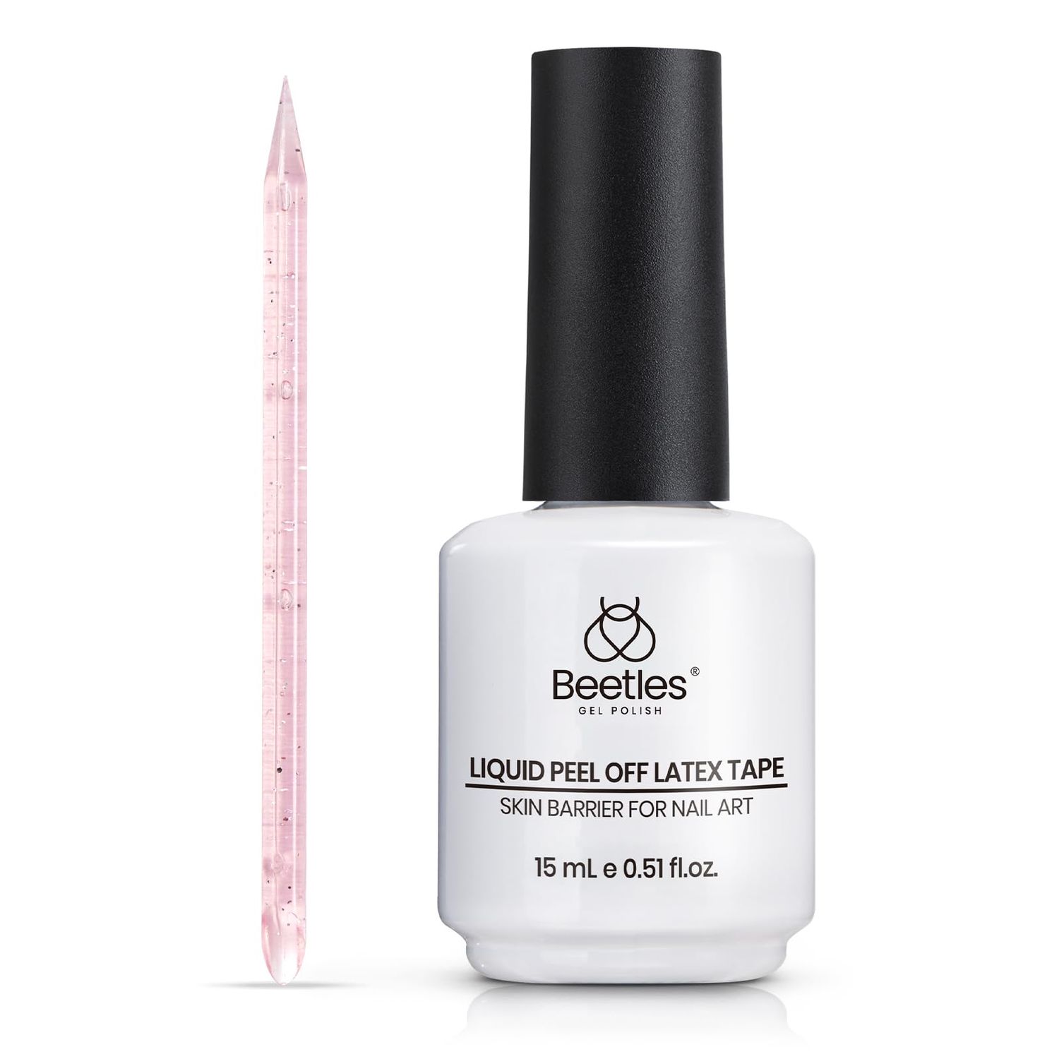 beetles Gel Polish Liquid Latex for Nails 15ML Simple Peel off Cuticle Guard for Nail Polish Nail Art Liquid Latex Barrier Protector Manicure Cuticle Protectors with Stick Valentine&#39;s Day Gifts