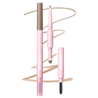 Daisy Doll by Mary Quant Japanese 3-in-1 Eyebrow Liner Kit (Pencil, Powder &amp; Brush) for Long-wearing Brow Powder and Bursh for Smuge-free Eye Makeup, BR002 Natural Brown 0.02 fl oz