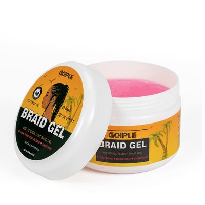 Goiple Strong Hold Braid Gel Good for Twist, Locs, Braids, Edge No Flake Extra Hold High Shine Braiding Gel &amp; Edge Control 8.8oz with Hair Combs