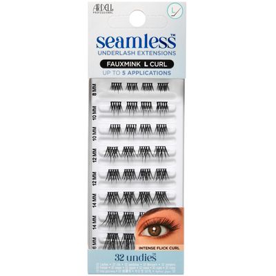 Ardell Seamless Underlash Lash Extension Kit - DIY Lash Clusters, Faux Mink L Curl Individual Lashes, Eyelash Extension for Natural Look Lash Kit, 32 Count, 1-Pack