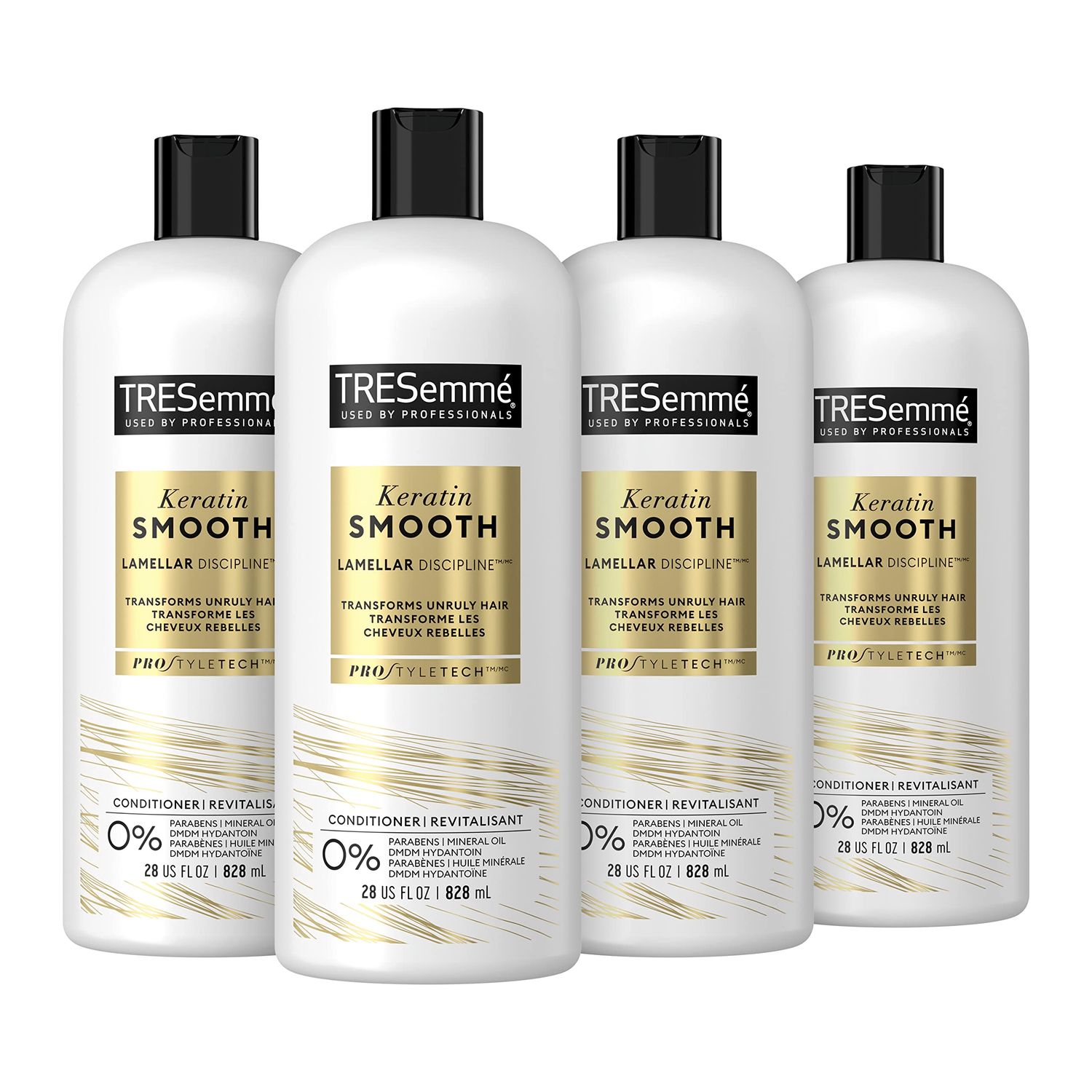TRESemm Keratin Smooth Conditioner 4 pack for Frizzy Hair, Formulated with Lamellar-Discipline, 28 Fl Oz