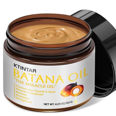 Ktintar 100% Natural Pure Batana Oil for Hair Growth, Unrefined &amp; Organic, Sourced from Honduras - Enhances Hair Thickness, Prevents Hair Loss, Repairs Damaged Hair for Men &amp; Women (4.23 fl oz)