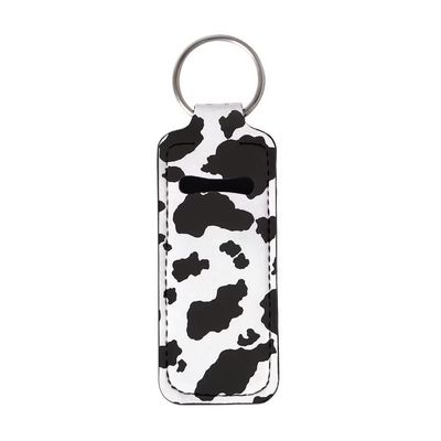 Jeiento Black and White Cow Print Chapstick Holder Keychain Lip Balm Holder with Clip,Chapstick Lipstick Lipgloss Holder Bulk for Lanyards, Keychain