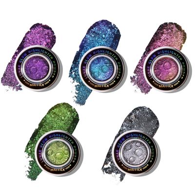 MKNZOME Glitter Eyeshadow, 5 Colors Multichrome Chameleon Shimmer Cream Eye Shadow Highlighter Makeup, High Pigmented, Waterproof, Long Lasting