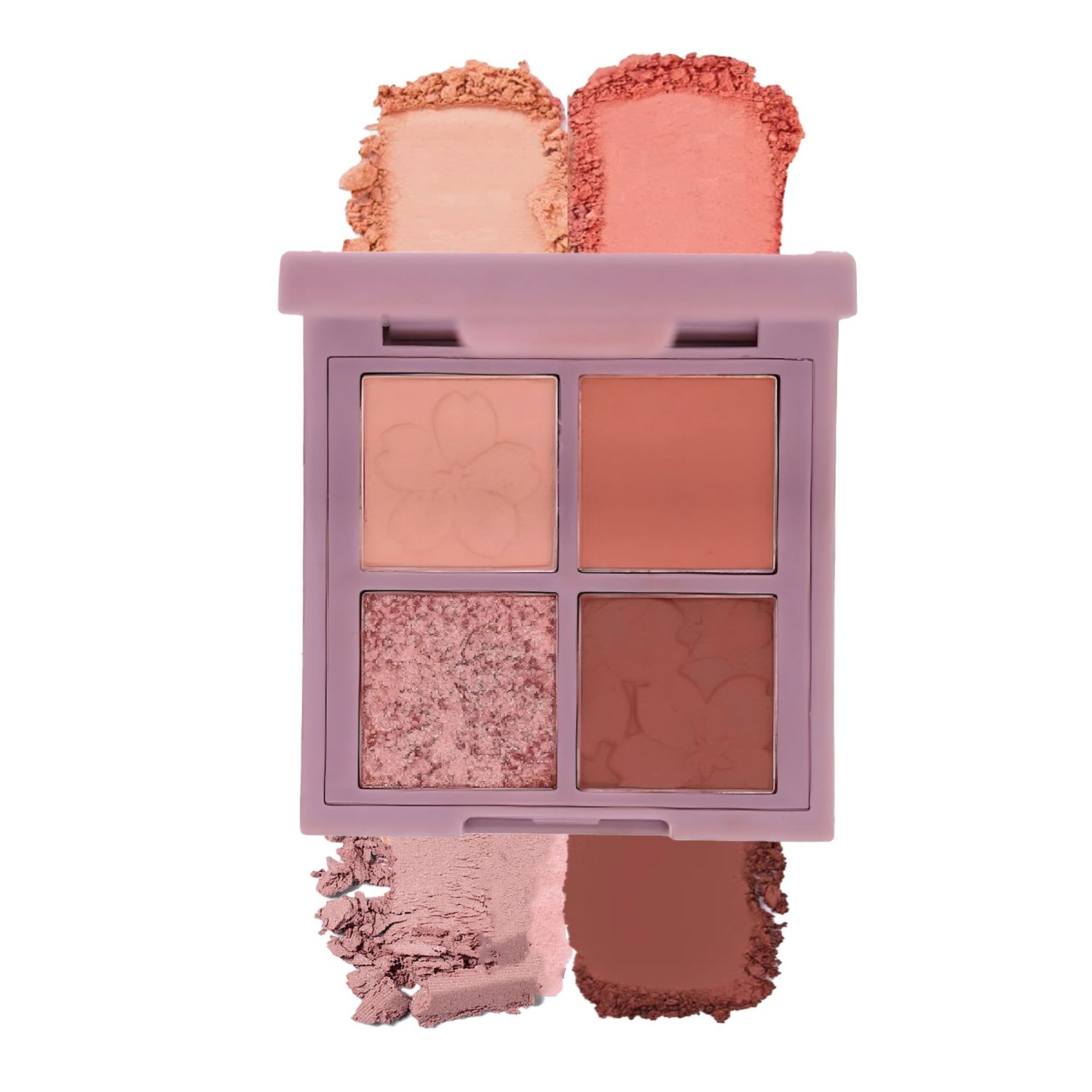 Novo 4-Color Eyeshadow Palette | Neutral Matte &amp; Shimmer Shades | Perfect for Daily Wear &amp; Travel | Long-Lasting Pigments, Earthy Cool Gray &amp; Warm Dusty Rose Tones | Ideal for Students &amp; Makeup Lovers