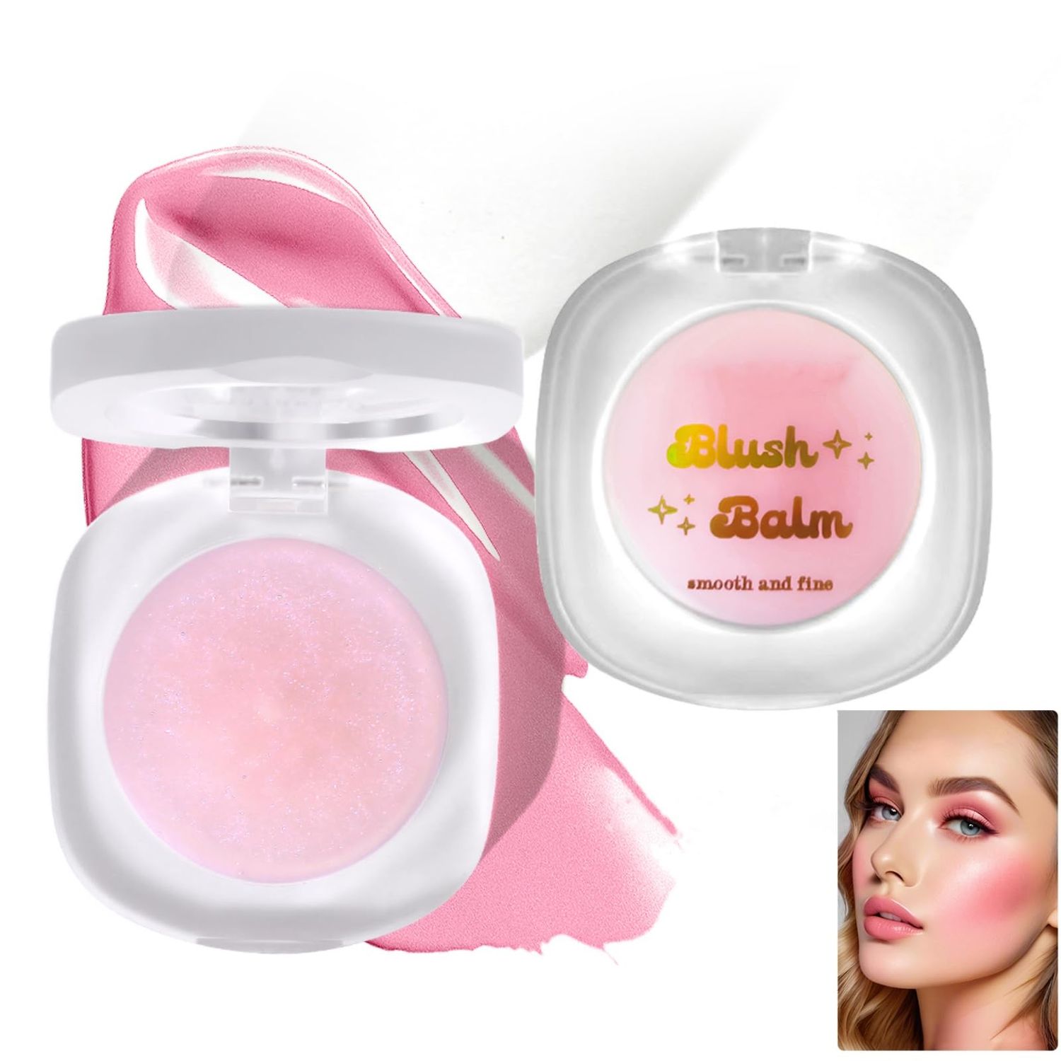 Color Changing Blush,Magical Temperature Change Powder Blusher Cream For Cheeks Eyes And Lips Tint Makeup,Lasting Moisturizing Rouge, Brightening, High Gloss Black Powder Blusher Cream (#01 Pink)