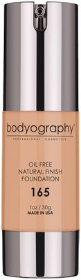 Bodyography Matte Foundation Makeup (Medium #165) Oil-Free Anti-Aging Salon Natural Finish w Vitamin E, C, Antioxidants | Vegan, Gluten-Free, Paraben-Free
