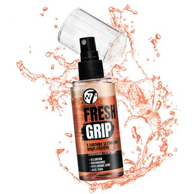 W7 Fresh Grip Soothing Setting Spray - Hydrating Bi-Phase Formula with Hyaluronic Acid &amp; Vitamin E for Long-Lasting Makeup Hold, 100ml