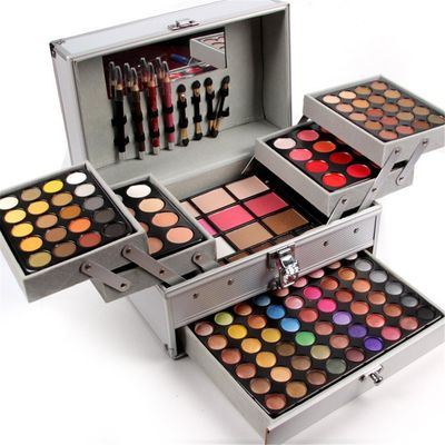 Pure Vie All-in-One Holiday Makeup Gift Set Xmas Essential Starter Bundle Include Eyeshadow Palette Lipgloss Concealer Blush Eyebrow Foundation Face Powder Eyeliner Pencil