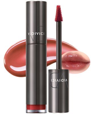 VIDIVICI Millennial Tint Glit - Transfer Proof Moisture Korean Lip Tint with Long-Lasting Color, Lightweight Water Jelly Texture, Hydrating &amp; Smudge-Free Lip Stain, 0.13oz (04 FALLING BROWN)