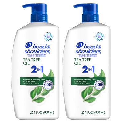 Head &amp; Shoulders 2 in 1 Dandruff Shampoo and Conditioner, Anti-Dandruff Treatment, Tea Tree Oil for Daily Use, 32.1 oz Each, Twin Pack
