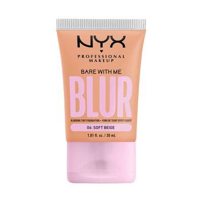 NYX PROFESSIONAL MAKEUP Bare With Me Blur Skin Tint Foundation Make Up with Matcha, Glycerin &amp; Niacinamide - Soft Beige