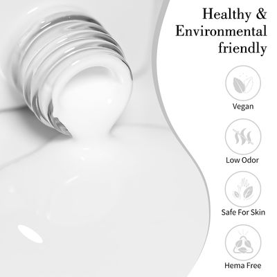 CANNI White Gel Polish, 1Pcs Gel Polish Pure White Color Gel White Polish Nail High Gloss Soak Off U V Gel Nail French Nail Manicure Salon DIY
