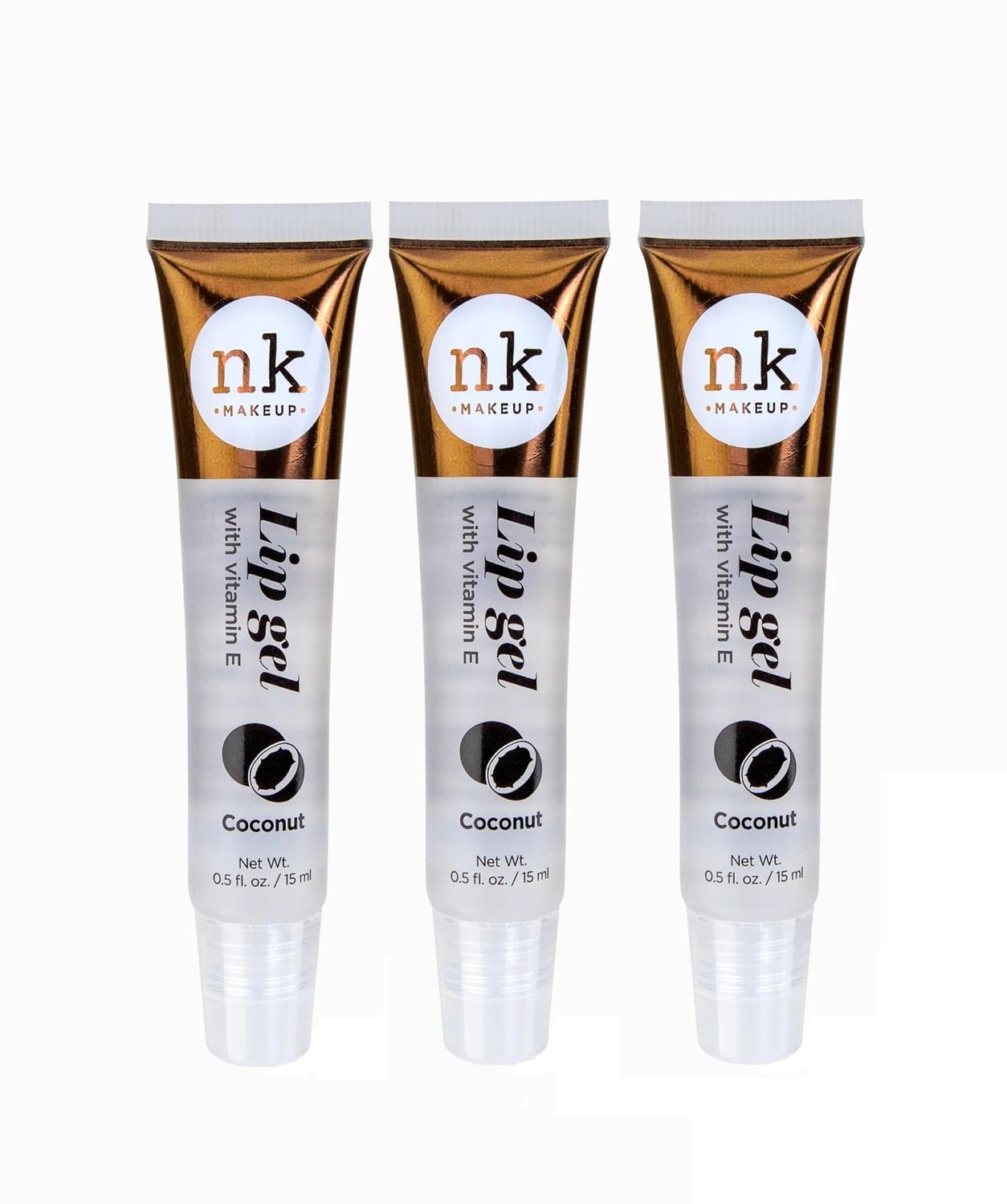NICKA K NEW YORK Set of 3 NK Hydrating Lip Gel - Vitamin E (COCONUT)