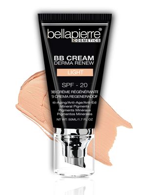 bellapierre BB Cream with SPF 20 - Tinted Sunscreen, Concealer, Matte Foundation, &amp; Moisturizing Face Cream | Lightweight Formula  Pump Top Applicator | Non-Toxic &amp; Paraben Free | 1.7 Oz - Light