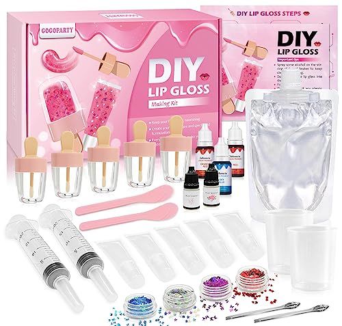 TSVATE Lip Gloss Making Kit, DIY Lip Gloss Base, Lipgloss Making Kits, Make Your Own Lip Kit Glitter Lip Gloss Set for Teens, Girls, Adults, Kids Lip Gloss, Lip Gloss Kit, Christmas Gifts Girls Stuff