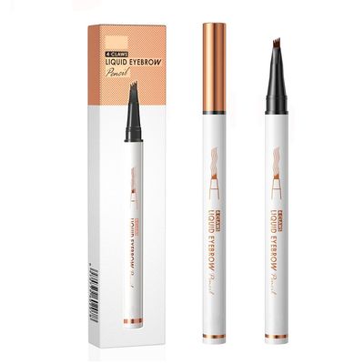 Magic Eyebrow Pencil 1Pcs Waterproof Microblading Eyebrow Pencilwith 4 Fork Tip 3D Microblade Eyebrow Pen Natural Brows Pen for Women Long-Lasting Stay on All Day (Black)