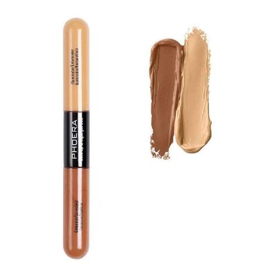 AQUAPURITY PHOERA Sculpt &amp; Highlight Concealer Contour Foundation Oil Control Face Contour Dual Face Shadow Repair Make Up (103 CARAMELVANILA)
