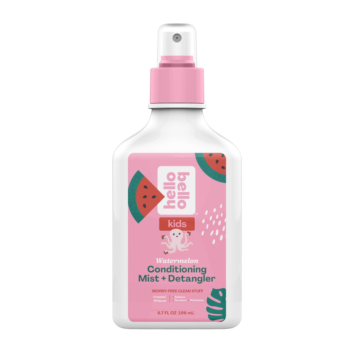 Hello Bello Kids Conditioning Mist  Detangler - Hypoallergenic Non-Greasy Leave-in Conditioning Spray - Vegan and Cruelty-Free - Watermelon Scented - 6.7oz
