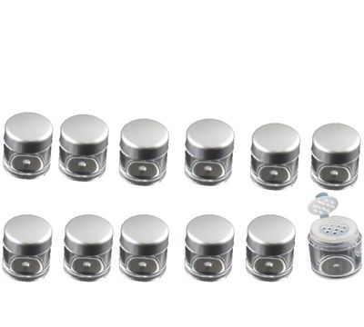 Clear Plastic Loose Powder Jar,5g Mini Makeup Loose Powder Box Cosmetic Powder Bottles Container Cosmetic Powder Sample Pots Bottles With 12 Holes, 12 pcs