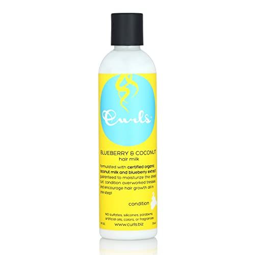 Curls Blueberry Bliss Blueberry &amp; Coconut Hair Milk - 8 fl oz, Leave In Conditioner and Styler, Moisturizing &amp; Nourishing, for Curly, Natural, and Coily Hair