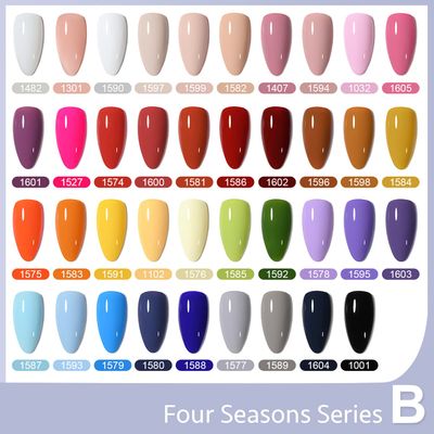 GAOY 42 Pcs Gel Nail Polish Kit, Pink White Red Jelly Nude Colors All Seasons Gel Nail Polish Set with Glossy &amp; Matte Top Coat and Base Coat for Nail Art DIY at Home