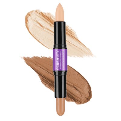 CCbeauty 2-IN-1 Matte Contour Stick Makeup,Cream Dual Highlighter Bronzer Stick, Highlighting &amp; Contouring Kit, Highlight Concealer Sticks for Face Shaping, Long Lasting &amp; Waterproof