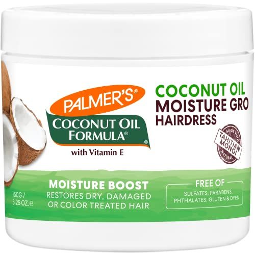 Palmer&#39;s Coconut Oil Formula Moisture Gro Hairdress Hair Cream, Restorative Leave In Conditioner to Minimize Breakage and Add Shine, 5.25 Ounce Jar