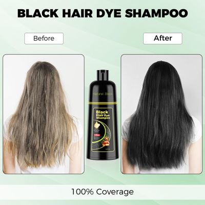 KAISASA Black Hair Dye Shampoo 3 in 1Argan Natural Herbal Hair Color Shampoo Covers Gray Hair for Women and Men (16.9 fl.oz Black)