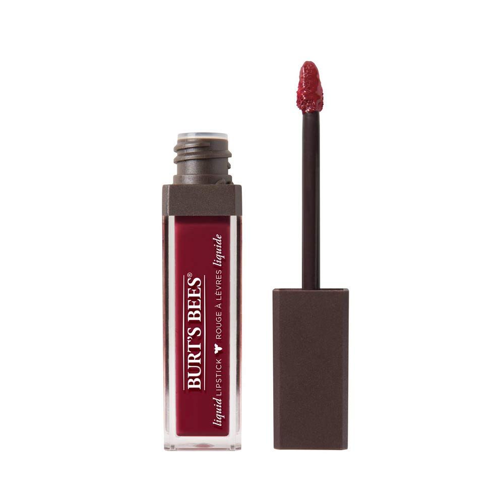 Burt&#39;s Bees 100% Natural Glossy Liquid Lipstick, Rushing Rose, 1 Tube