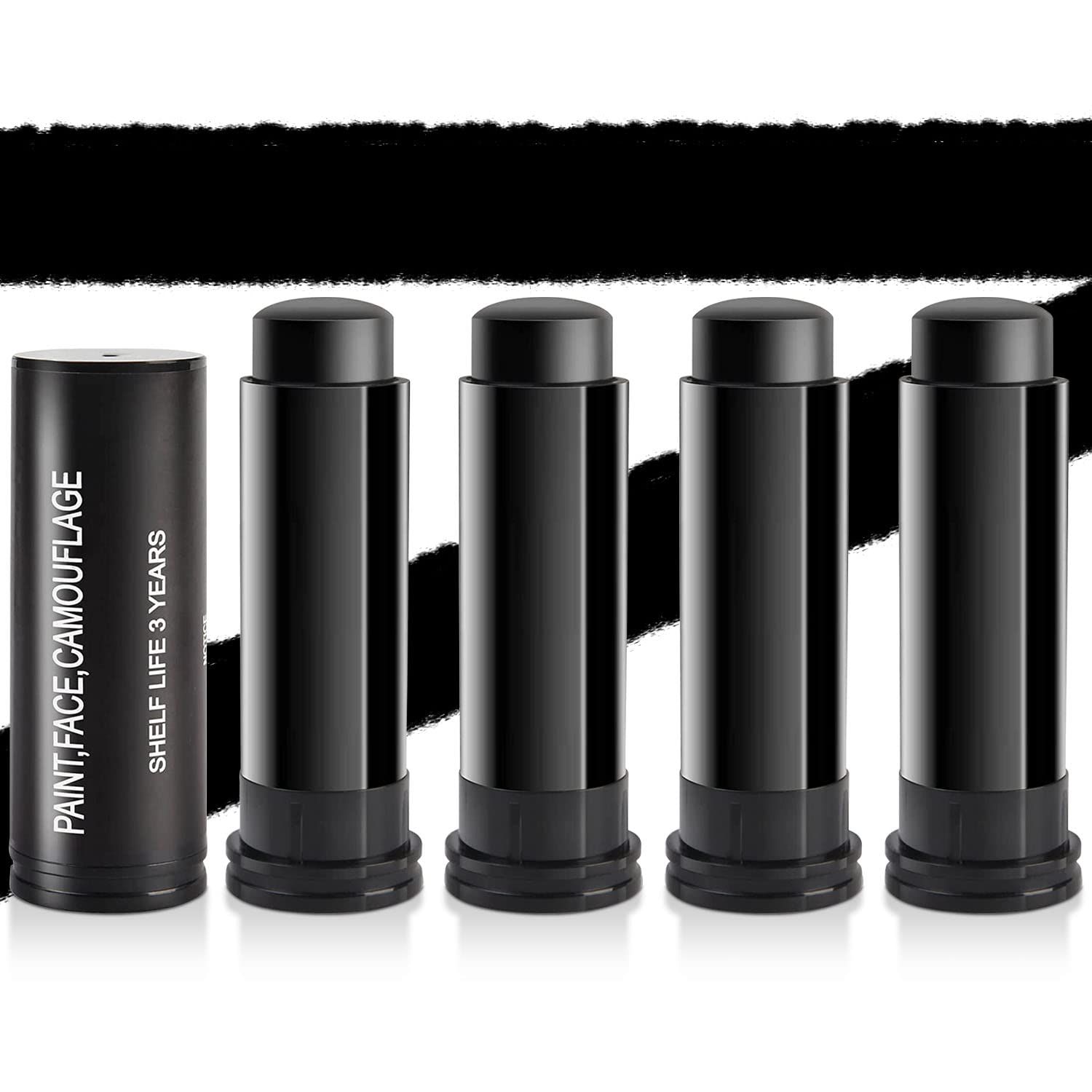 4pcs Eye Black Stick for Sports Face Paint for Sports Eye Stick Football Eye Black Face Body Paint Stick Clown Black Makeup for Baseball Softball Lacrosse Stadium Athletes Halloween Cosplay (SET A)