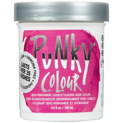 Punky Flamingo Pink Semi Permanent Hair Color, Conditioning Vegan Hair Dye, Non-Damaging Formula, PPD &amp; Paraben-Free, Long-Lasting Vibrant Pink Hair Color, Up to 40 Washes, Hair Care, 3.5 oz