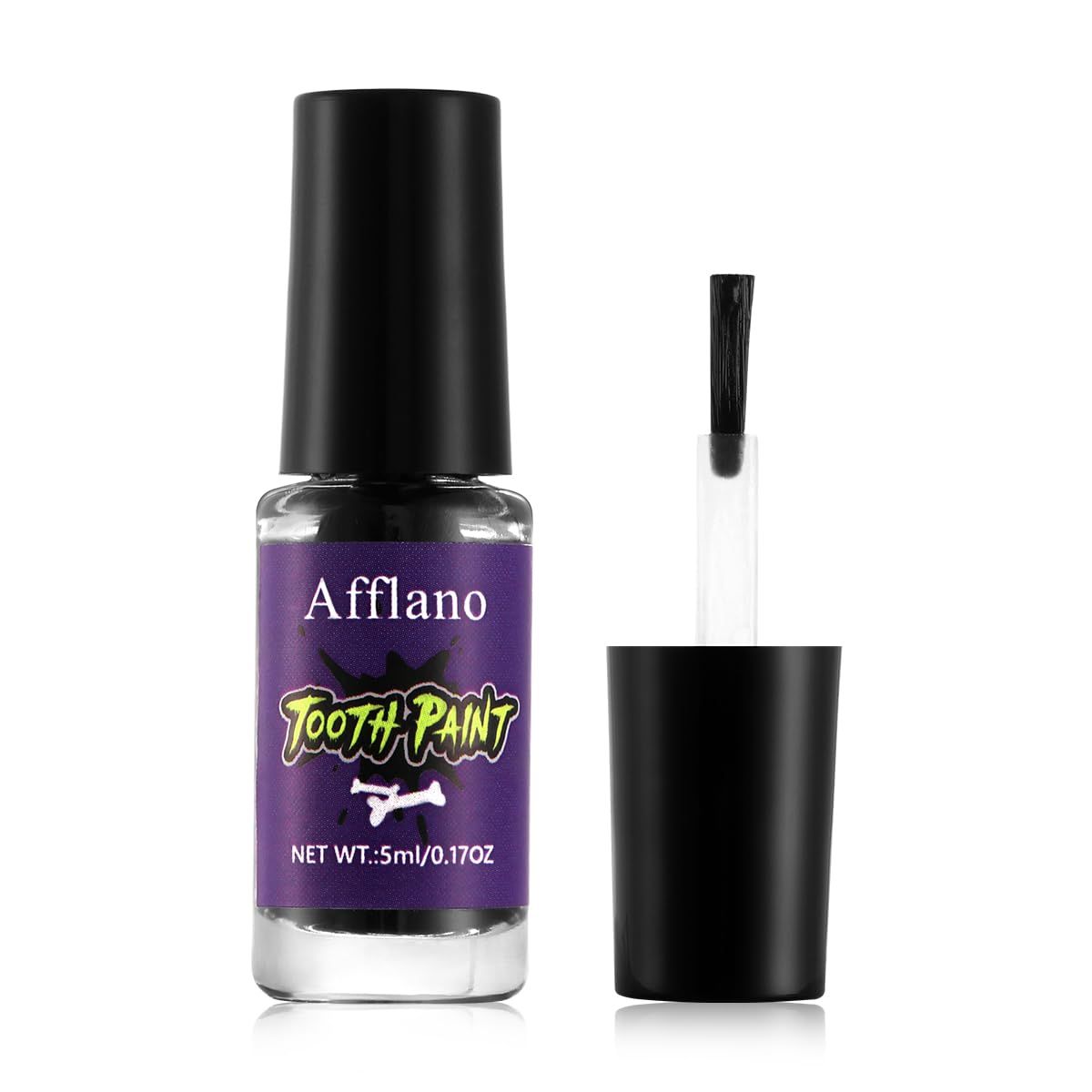 Black Tooth Paint - Professional Black Out Tooth for FX, Halloween, Cosplay &amp; Theater Makeup | Long-Lasting, Quick-Dry, Mouth-Safe, Realistic for Special Effects (5ml)