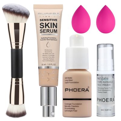 PHOERA Foundation Full Coverage,and 2024 New PHOERA Foundation Makeup for Mature Skin, Wrinkles Matte Natural Finish for a Flawless Complexion with Medium Coverage (102N02NudeNude)