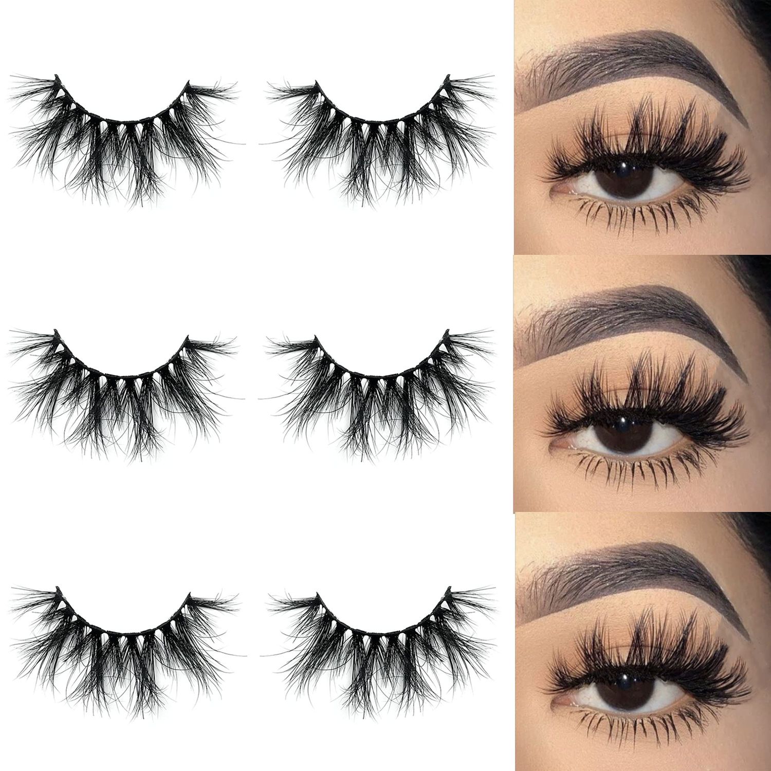 Real Mink Lashes Mikiwi Eyelashes, 5D Mink Eyelashes, Super Fluffy Long Dramatic Eyelashes, Thick HandMade Full Strip Lashes, Cruelty-Free Lash 20-22MM 3D Mink Lashes