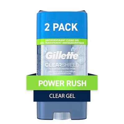 Gillette Clear Gel Power Rush Anti-Perspirant Deodorant, 3.8 Oz, Pack of 2