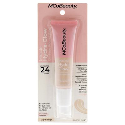 MCoBeauty Miracle Hydra Glow Oil-Free Foundation - Water-Based, Light-Medium Coverage - Features A Natural Satin Finish - Ultimate Radiant Base - With A Second-Skin Feel - Light Beige - 1 Oz
