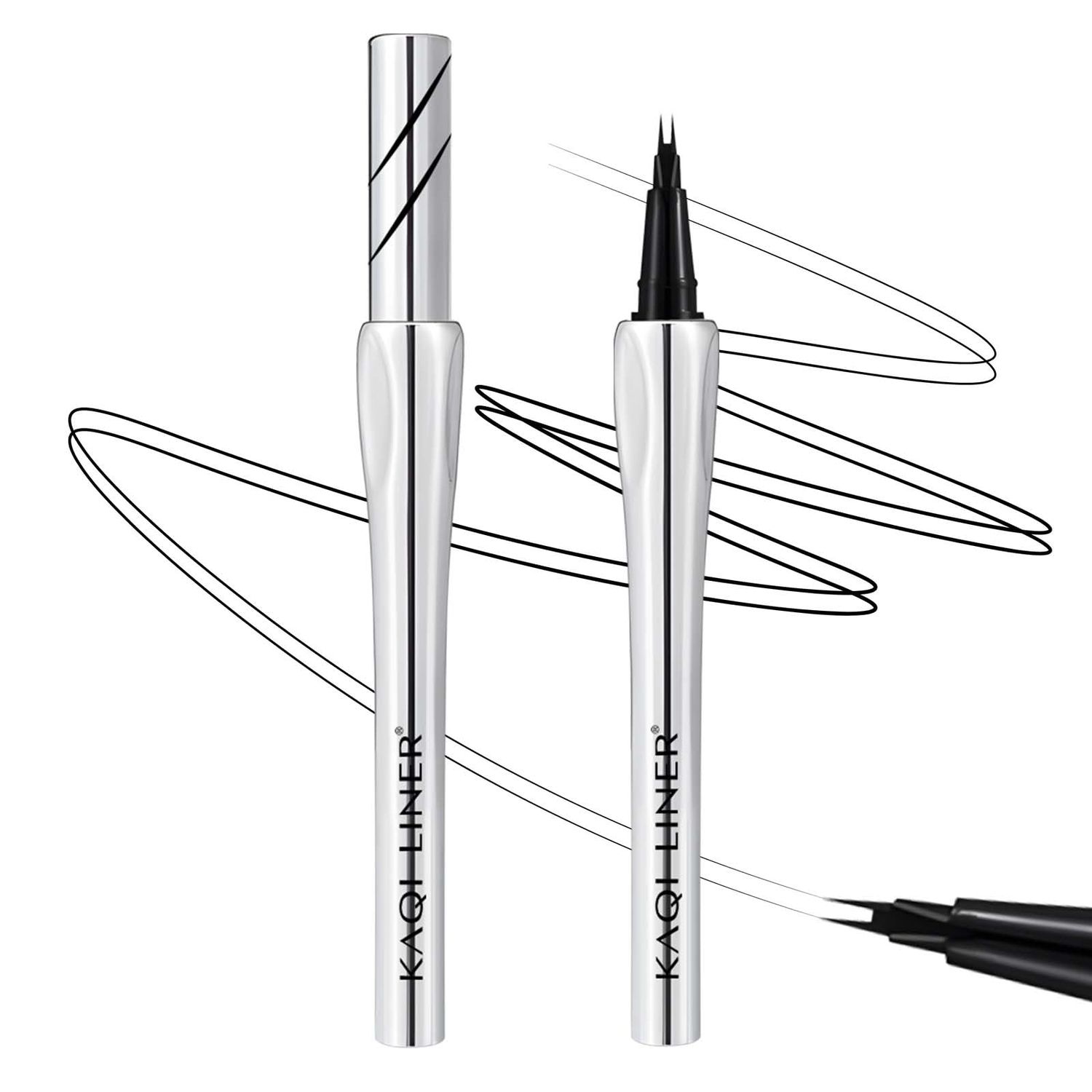 GENC BAUTY Eyebrow Eyeliner Pencil Eyebrow Tint Pen Ultra-Thin Waterproof Liquid Eyebrow Pen Long Lasting Smudge Proof (Black)