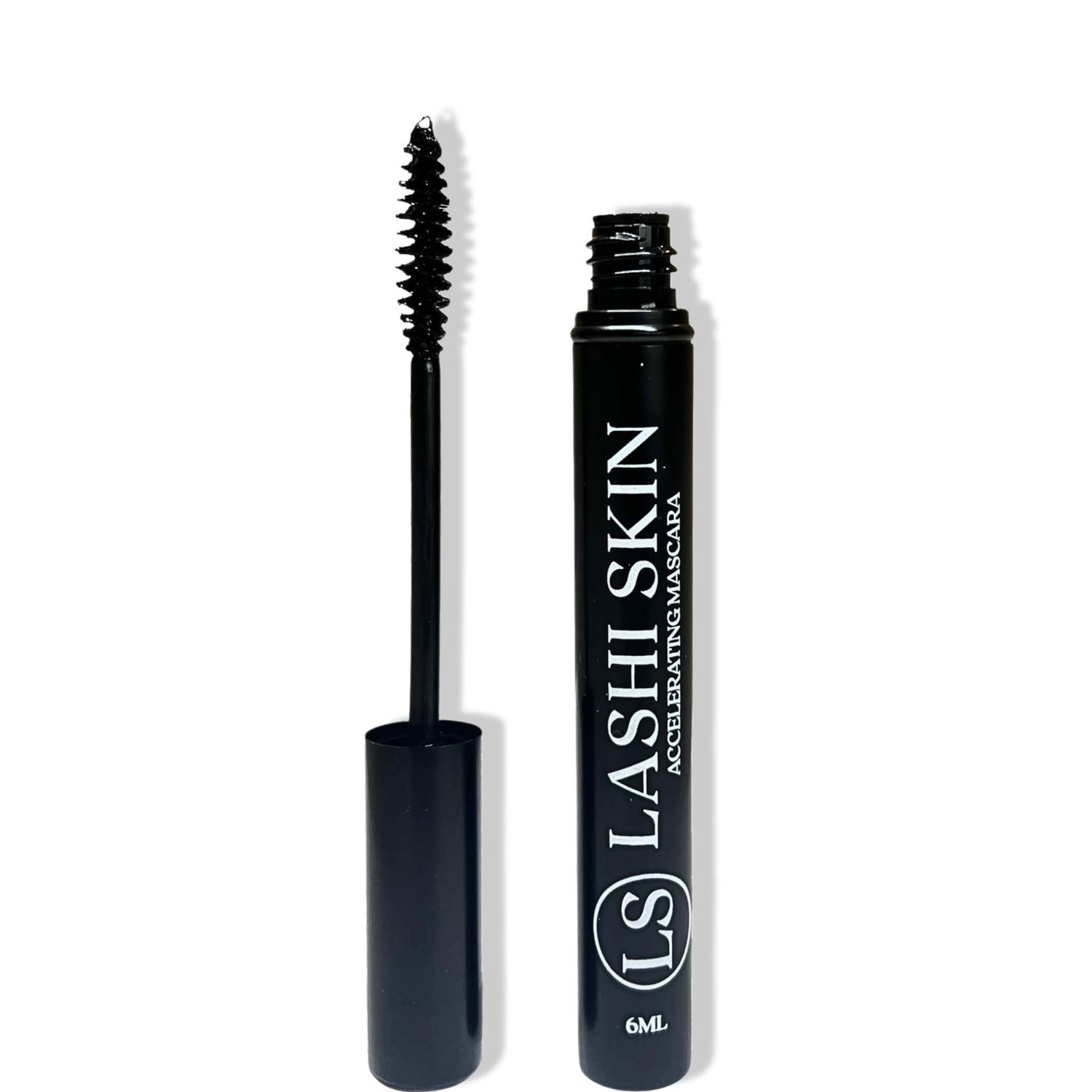 LASHISKINS Black Mascara Infused with Lash Growth Serum - Waterproof, Volumizing, and Lengthening Mascara, Smudge-Proof, Vegan, and Cruelty-Free Formula I Ideal for Sensitive Eyes - 6ML