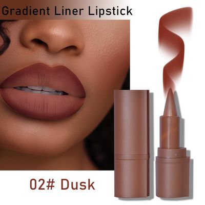2-in-1 Gradient Lip Liner and Lipstick Lip Combo Set - Achieve Flawless Contour and Gradual Ombre Effect with Easy-to-Use Crayon Form and Cone Tip - Non-Smudging, Long-Lasting (02# Dusk, 1)