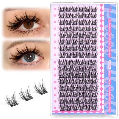 Wispy Manga Lash Clusters Natural Cluster Eyelash Extensions 10-13mm Anime Eyelash Clusters Extension CC Curl Spiky Lashes Clusters 96 Pcs Individual Lashes by Pleell