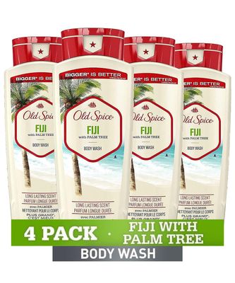 Old Spice Body Wash for Men, 247 Shower Fresh with Long Lasting Scent, Fiji with Palm Tree Scent, 18 fl oz (Pack of 4)