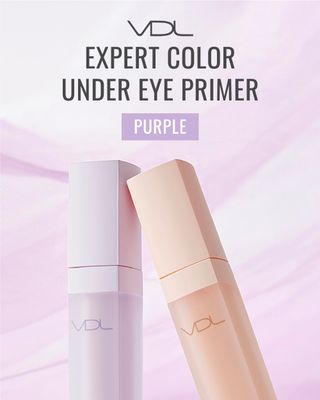 VDL Expert Color Under-Eye Primer (Purple, 0.19 oz) - Color-Correcting Concealer for Dark Circles, Uneven Skin Tone. Hydrating, Smooth. Korean Makeup.